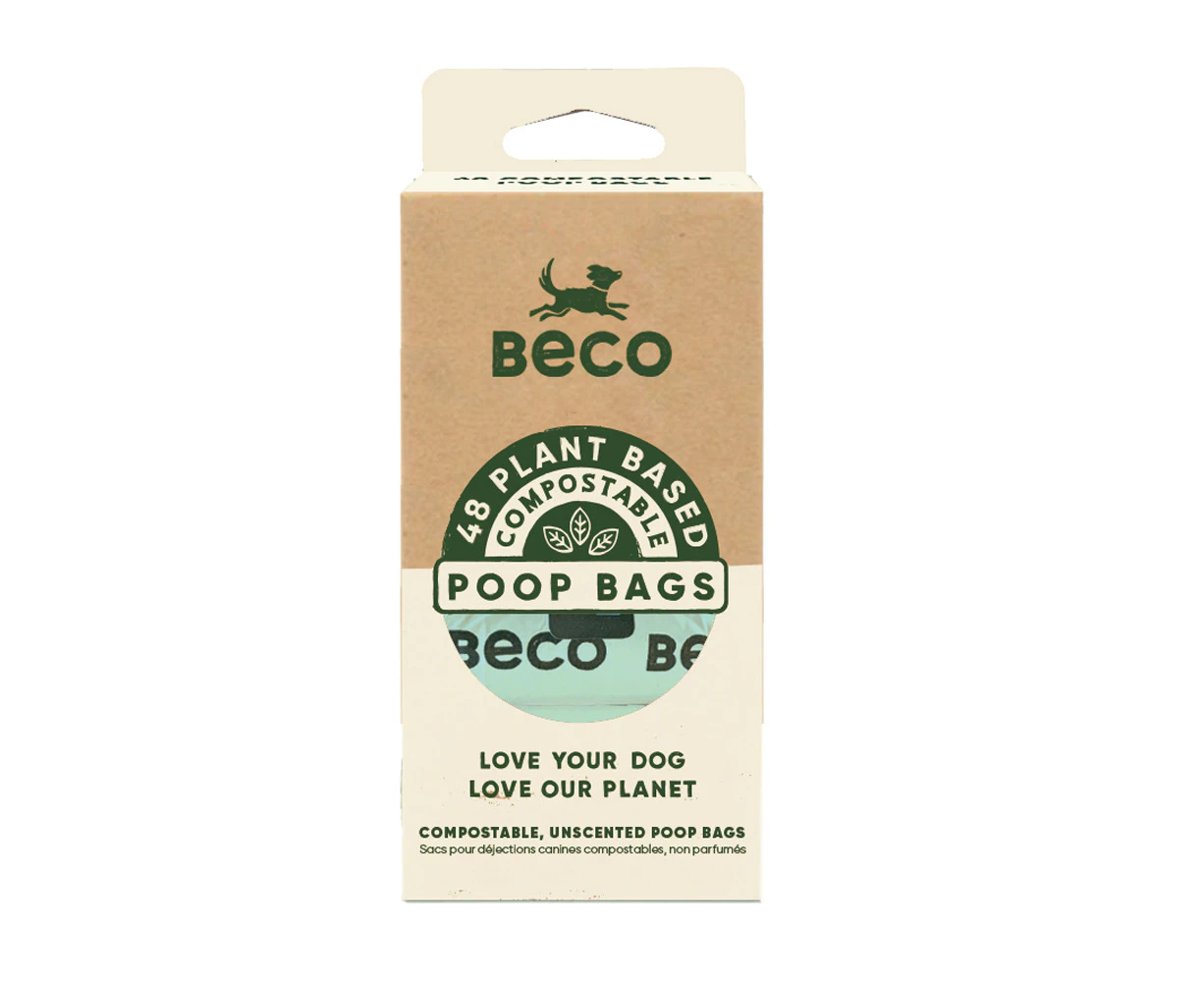 Beco Bags Compostable Dog Poop Bags Unscented 48 Pack