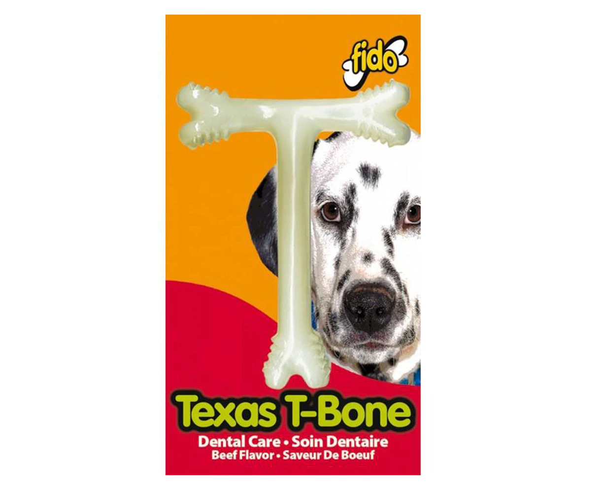 Fido Texas T-Bone Dog Dental Chew Toy Beef Large