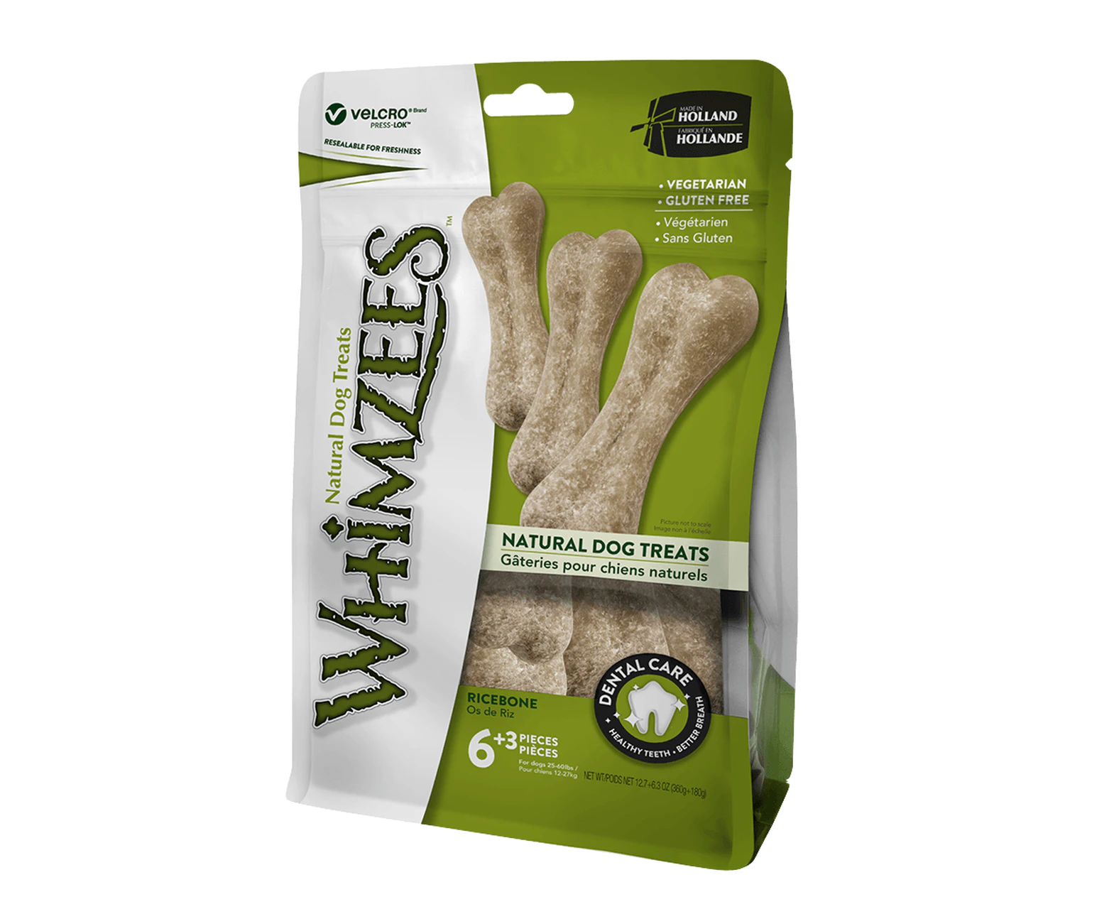 Whimzees Medium/Large 9 Pack of Dental Ricebone Dog Treats