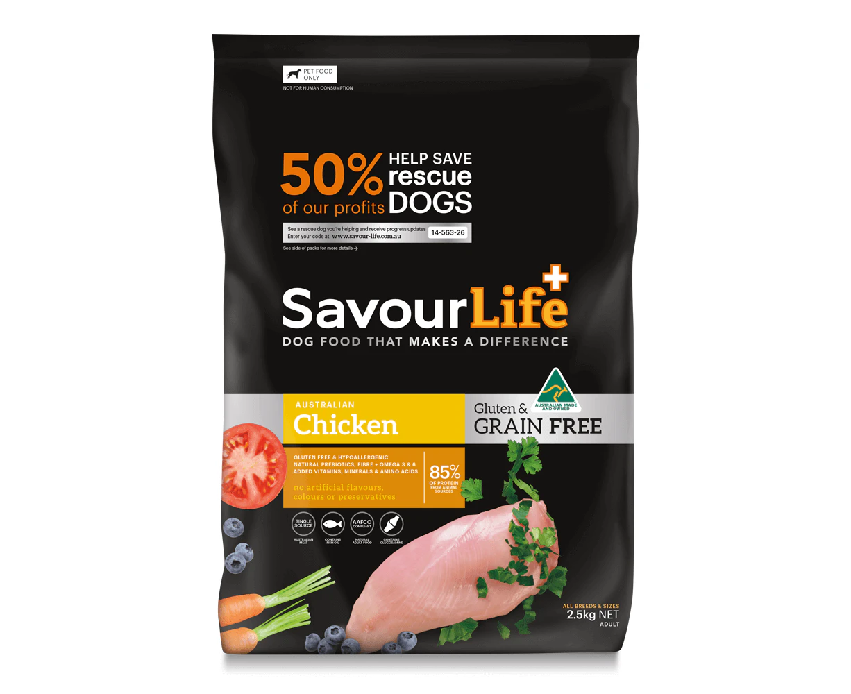 SavourLife Chicken Grain Free Adult Dry Dog Food (2.5kg) Australian Made