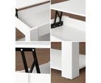 Oikiture Coffee Table Lift Up Top - White