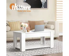 Oikiture Coffee Table Lift Up Top - White