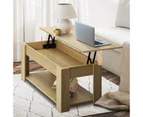 Oikiture Coffee Table Lift Up Top - Natural