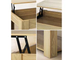 Oikiture Coffee Table Lift Up Top - Natural