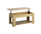 Oikiture Coffee Table Lift Up Top - Natural