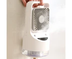 4000mAh Air Cooler with Handle Double Spray Adjustable 3 Speeds Shake Head Function Rechargeable LED Display Mini Air Conditioner for Home - White