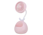 Mini Fan Mute Cool Rechargeable Cartoon Deer Horn Summer Desk Mini Fan Pen Holder for Dormitory - Pink