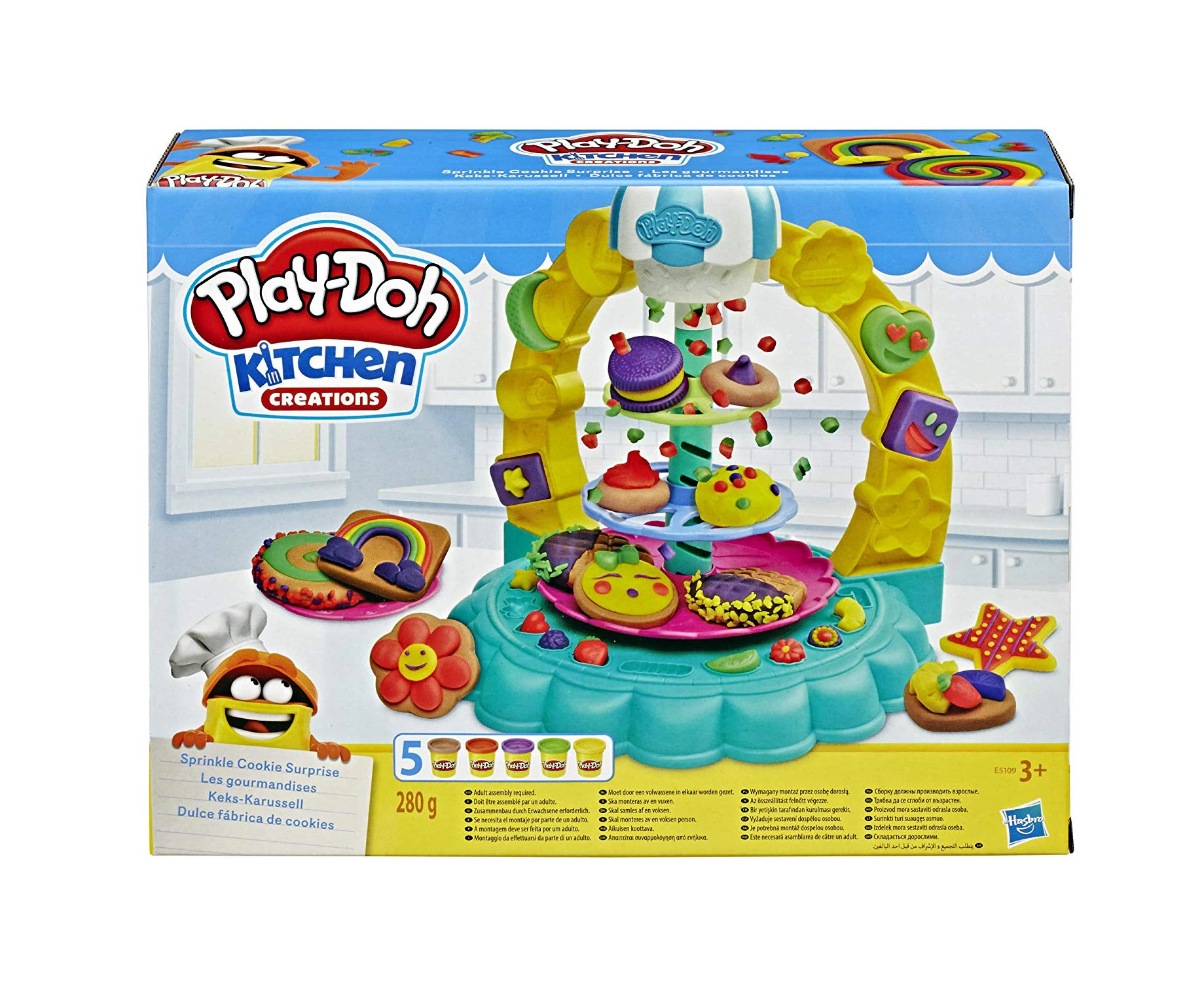 Play-Doh Kitchen Creations Sprinkle Cookie Surprise Play Food Set with 5 Non-Toxic Play-Doh Colours