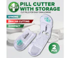 1st Care 2PCE Pill Cutter With Storage Compact Convenient Simple Precise