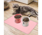 Silicone Pet Feeding Mat, Waterproof Mat for Dog and Cat Bowls, Raised Edges, Anti-Slip Tray Mats-pink