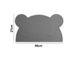 Cat Food Mat, Silicone Pet Feeding Mat for Floor Non-Slip Waterproof Dog Water Bowl Tray Cushion-gray