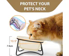 Elevated Cat Bowls Ceramic Pet Feeder with Metal Stand,Raised Tilted Food and Water Bowl-style5