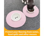 Silicone Pet Feeding Mat Round Shape Non-Slip Bowl Mat Waterproof Feeding Pad for Dogs Cats-pink