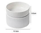Elevated Cat Food Bowl Widen Raised Cat Food Dishes for Protecting Spine, Reliefing Whisker Fatigue-white