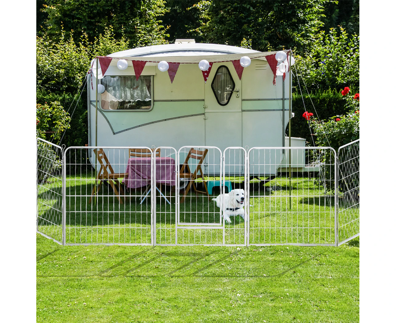 Pawz 8 Panel 48'' Pet Dog Playpen Puppy Exercise Cage Enclosure Fence White