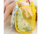 Colorfulstore Laundry Bag Pop Up Mesh Washing Foldable Laundry Basket Bag Bin Hamper Storage-Pink