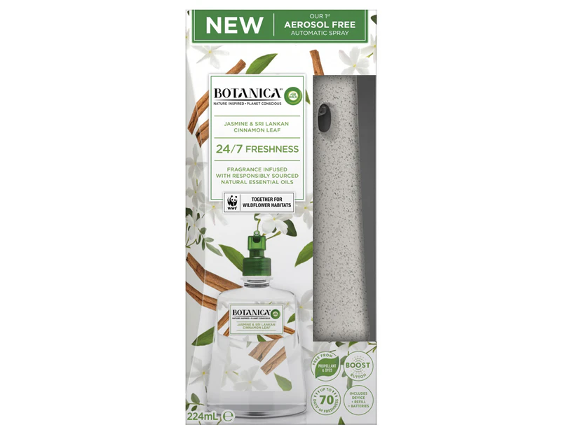 Air Wick Botanica Automatic Spray Air Freshener Jasmine & Cinnamon Leaf 224ml