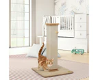 92cm Cat Tree Scratching Post Pole Tower Condo Kitty Activity Bed Stand Scratcher Beige