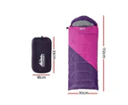 Weisshorn Sleeping Bag Kids Single 172cm Thermal Camping Hiking Pink