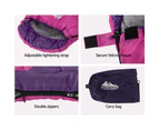 Weisshorn Sleeping Bag Kids Single 172cm Thermal Camping Hiking Pink