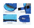 Weisshorn Sleeping Bag Kids Single 172cm Thermal Camping Hiking Blue