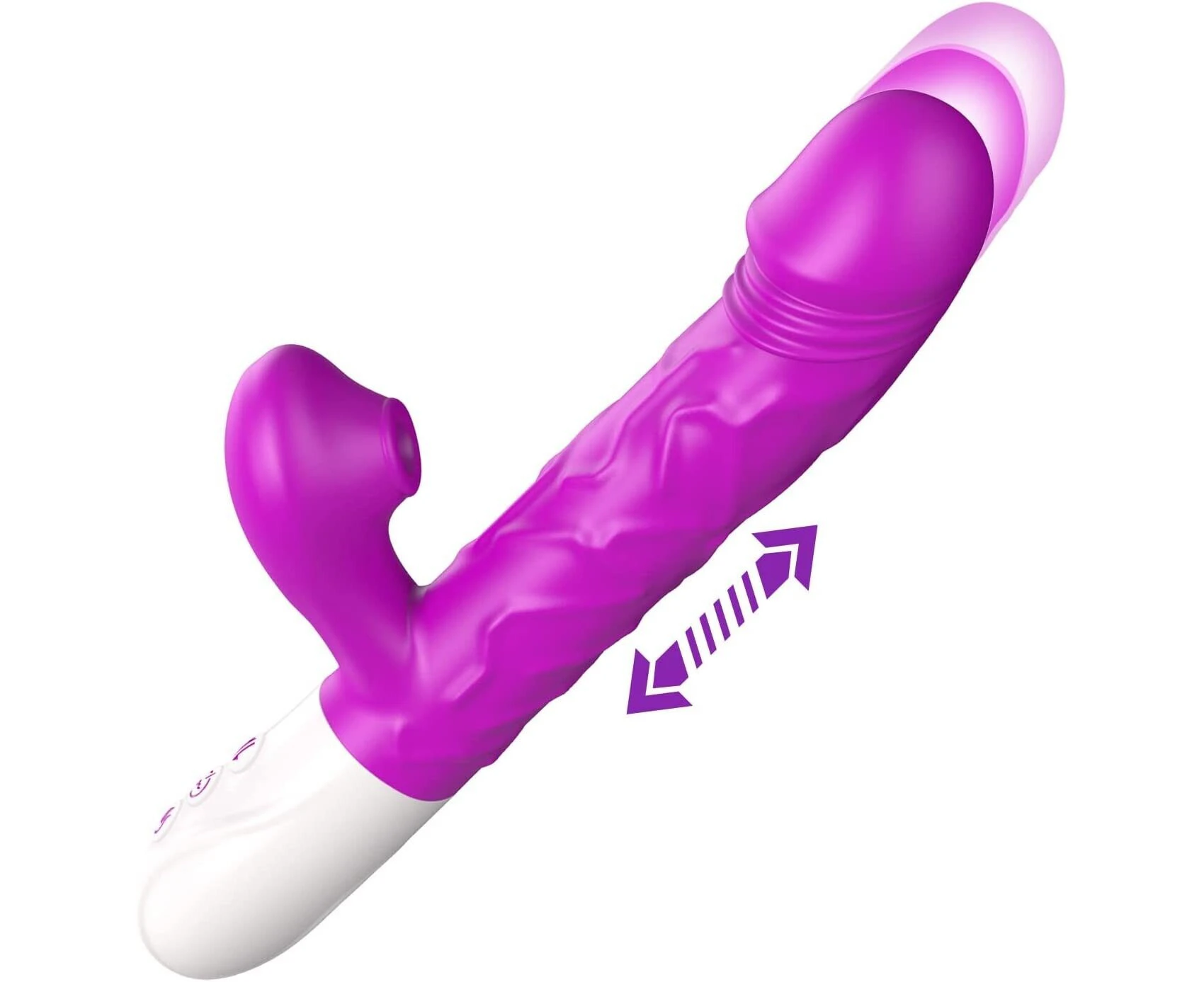 Miraco Thrusting Heating Vibrator Clit Sucking Dildo Purple