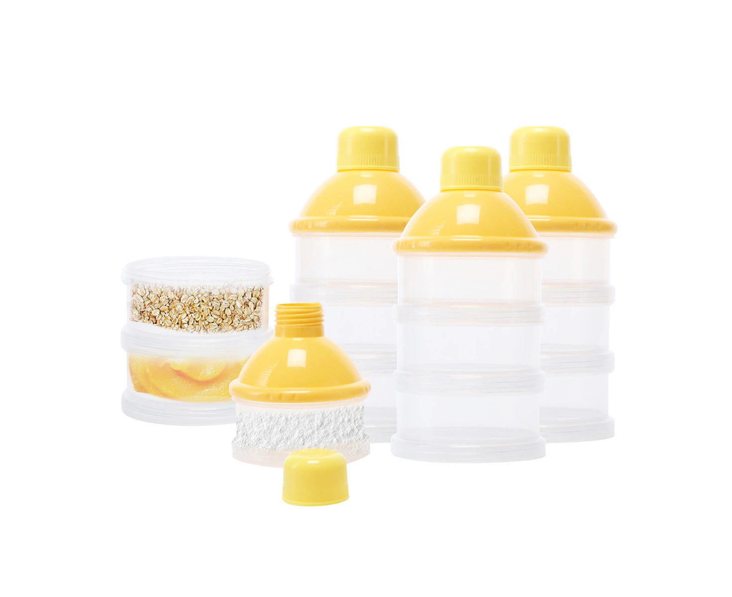 1st Steps 4PK Formula Powder Dispenser 3 Tier Stackable Compact 13.5 x 7cm