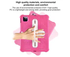 Compatible for 10.9 Inch iPad Air 5th/4th Gen Case, with 360 rotatable handle & Adjustable Shoulder Strap(Rose Red)