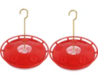 2 Pack, Leak-Proof, Easy to Clean and Refill Humming Feeder for Hummer Lovers, Including Hanger, with 5 Feeder Ports -red