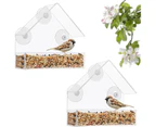 2Pcs Large outdoor aviary. Removable sliding tray with drain holes. Best for wild birds. transparent. Easy to clean