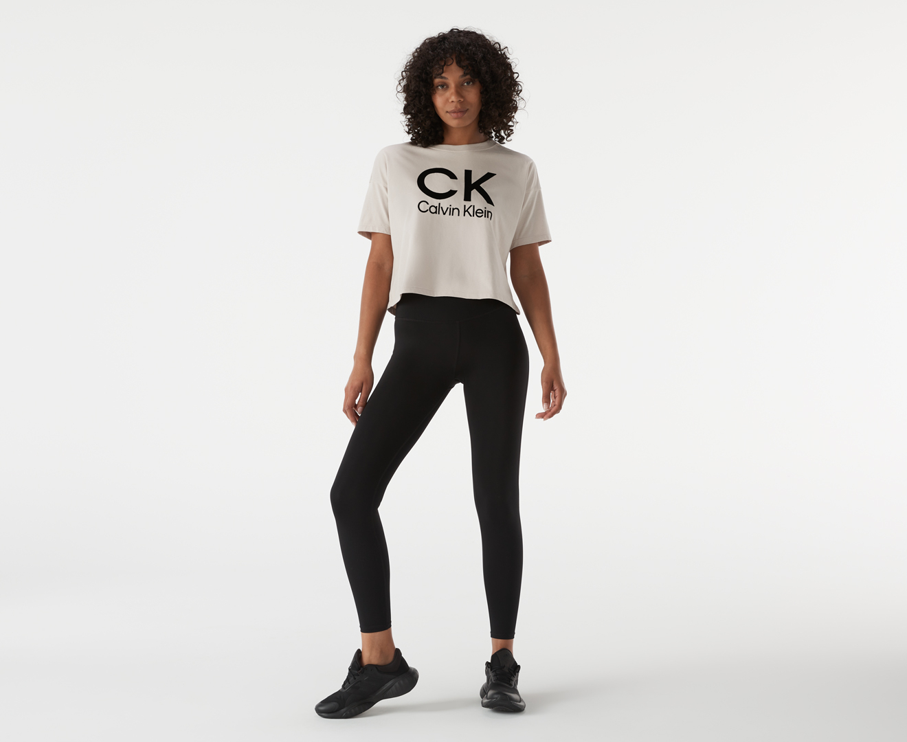 Calvin Klein Performance Women's Stacked Flocking Logo-print