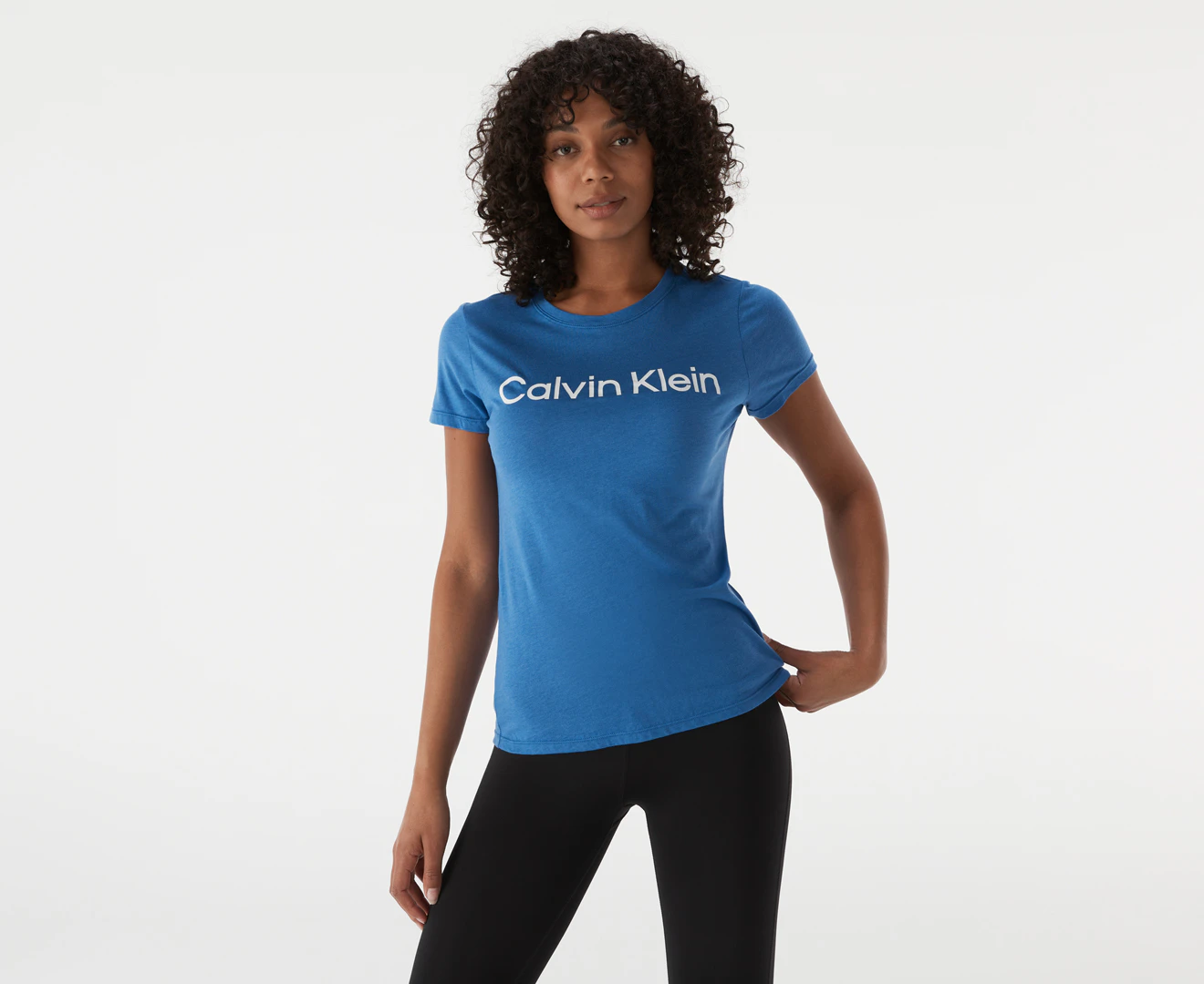 Calvin Klein Performance Women's Logo Short Sleeve Crewneck Tee / T-Shirt /  Tshirt - Crocodile<!-- -->