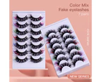 SunnyHouse 7 Pairs/Set False Eyelashes Curl Soft Bushy Colored Perfect Fitting Prom Accessory Imitation Mink Beauty False Eye Lash-Mix Color