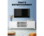 Oikiture TV Cabinet Entertainment Unit Stand Storage Hamptons Furniture 160CM - White