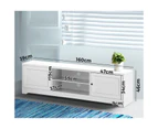 Oikiture TV Cabinet Entertainment Unit Stand Storage Hamptons Furniture 160CM - White