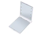 SunnyHouse Portable Makeup Cosmetic Folding Compact Pocket Mirror Travel with 8 LED Lights-White