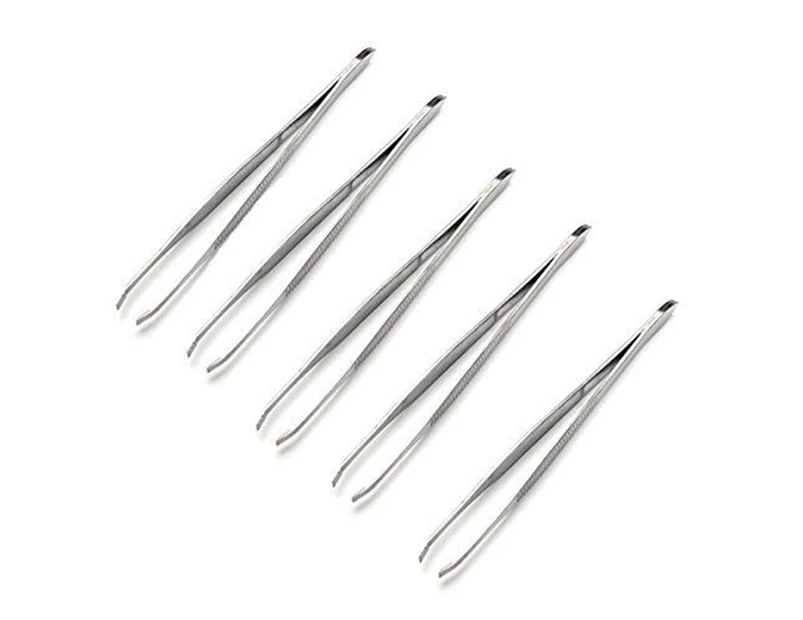 SunnyHouse 5Pcs Pro Stainless Steel Eyebrow Tweezers Precision Hair Removal Beauty Tool-