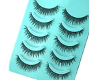 SunnyHouse 5 Pairs False Eyelashes Artificial Fluffy Synthetic Fiber Reusable Waterproof False Lashes for Party-