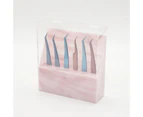 SunnyHouse Cosmetic Rack  Reusable  Convenient  with Dust Cover  6-Hole Grafting False Eyelashes Tweezers Storage Box Holder  for Women  -Pink