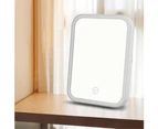 SunnyHouse Portable LED Lighted Touch Dimmer Brightness Square Table Makeup Cosmetic Mirror-White