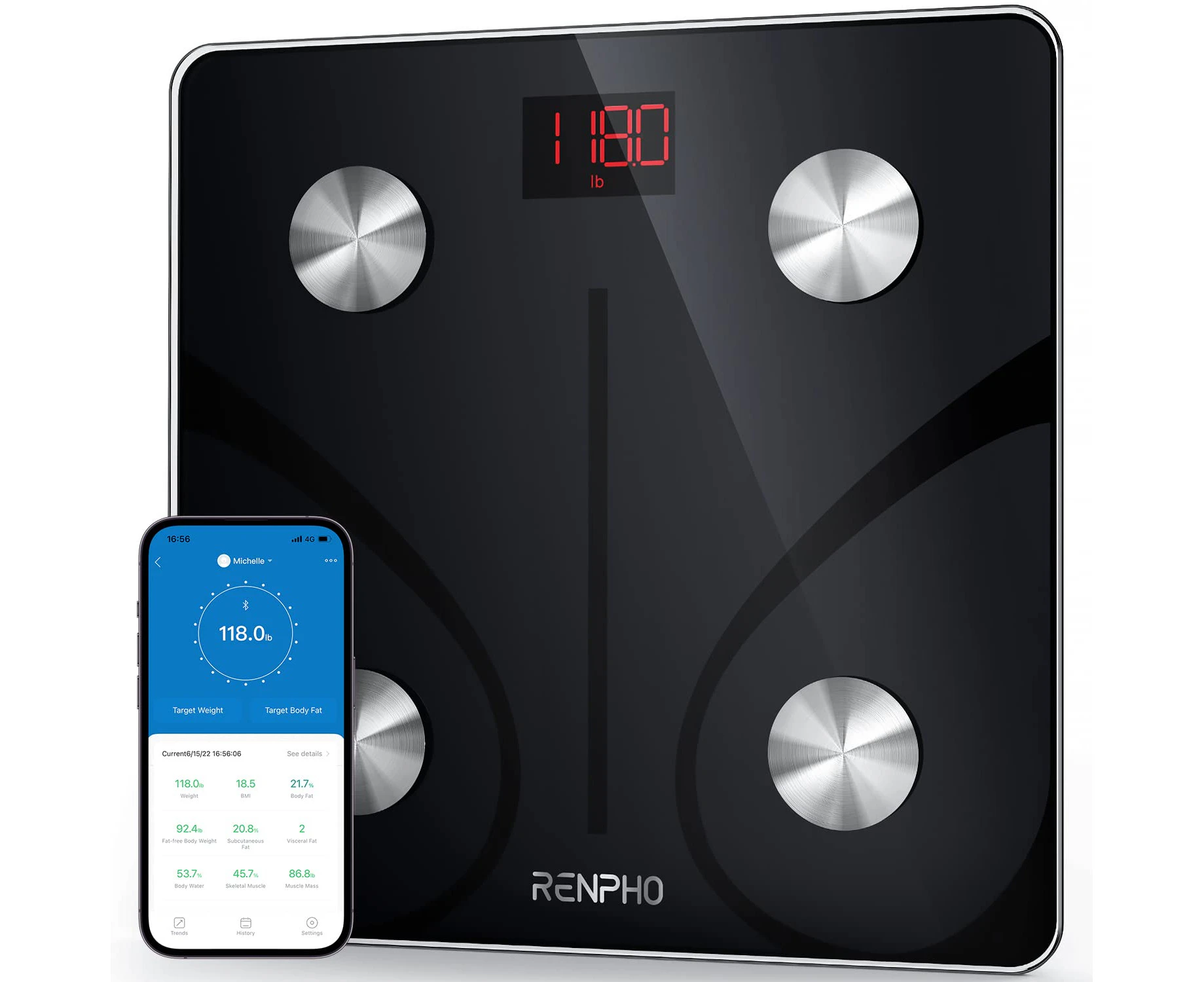 Renpho Smart Body Fat Scale - Black