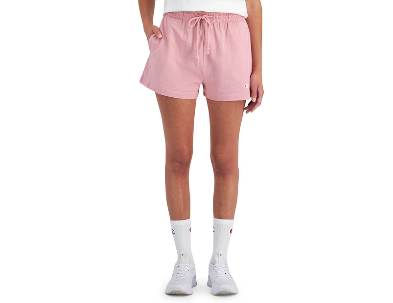 Champion Women's Jersey Hi Waist Shorts - Peculiar Pink