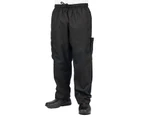 (Large) - KNG Black Cargo Style Chef Pant
