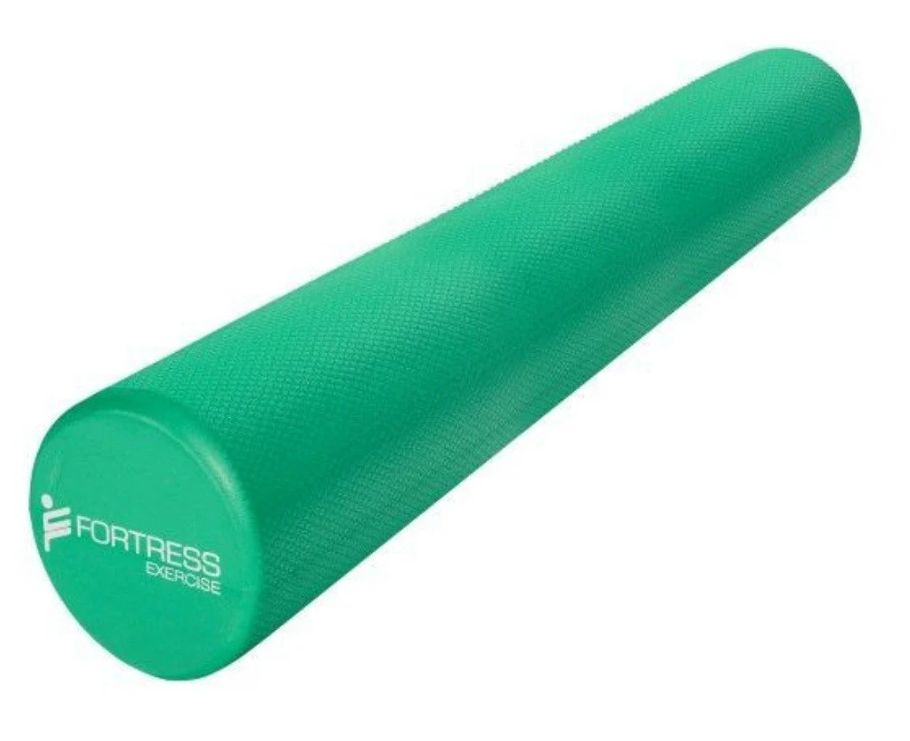 Fortress Round Foam Roller (90x15cm) w/ Exercise Chart - Green