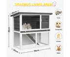 Oppsbuy Rabbit Hutch Indoor Outdoor Rabbit House Guinea Pig Cage Pet House for Small Animals Grey