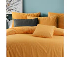 Amsons 100% Cotton Quilt Cover Set - Textured Print - Raw Amber - Yellow