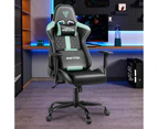 Ufurniture Gaming Chair 135° Recline Office Computer Chair Height Adjustable Racing Game Chair Ergonomic Support Headrest and Lumbar Pillow Black + Green