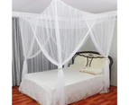 Mosquito NET for Bed Canopy, Four Corner Post Curtains, Double Bed Mosquito Net White, 210 x 190 x 240 cm