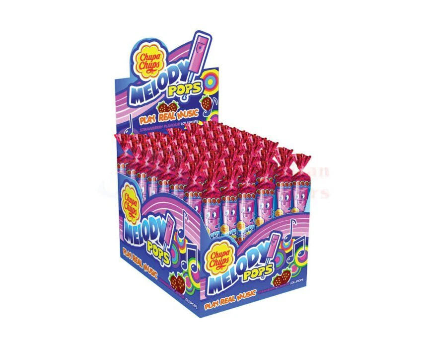 Chupa Chups Melody Pops Strawberry Flavour Lollipops 48 Pack