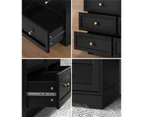 Oikiture 6 Chest of Drawers Tallboy Dresser Table Storage Cabinet Black